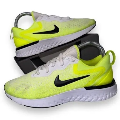 Nike Odyssey React Running Shoes White / Volt Yellow AO9820-103 Women's 7