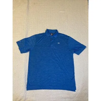 FootJoy Shirt Mens XL Performance Striped Golf Polo Blue Short Sleeve