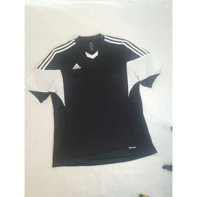 Adidas Women's XL Soccer Training Jersey V-neck Tshirt Climacool Black & White