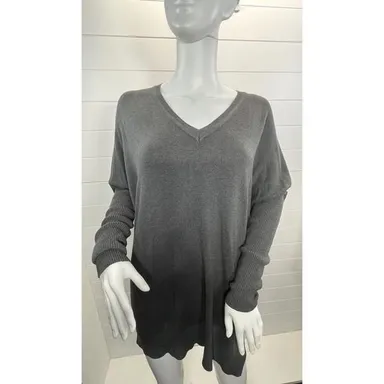 Maille Girls Paris Italy Asymmetrical Cashmere Blend Sweater Womens Sz 40 Gray