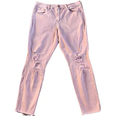 Universal Thread women Distressed Pink  Jeans size 16/33R Pockets 