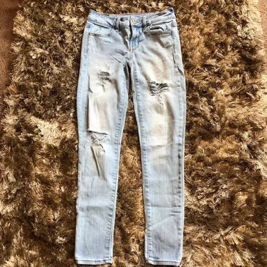 American Eagle Light washed blue Jegging women Jeans size 0 pockets