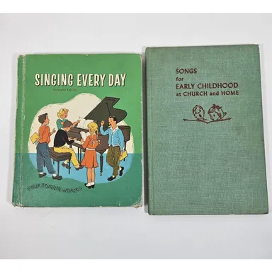 Vintage Singing Every Day & Songs For Childhood Children's Songbooks 1950s Ginn