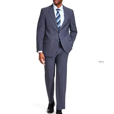 Nautica Gaffney 2pc Modern Fit Stretch Suit Charcoal Jacket 36R Pants 30W $395