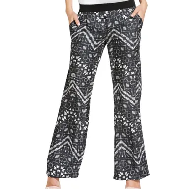 SANCTUARY black & white tribal print wide leg flowy lightweight pants medium