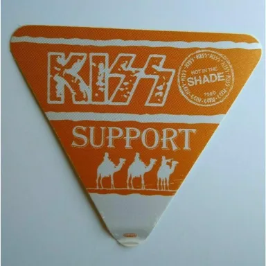 KISS Hot In The Shade Cloth Fabric Backstage Pass Original Hard Rock 1990 Orange