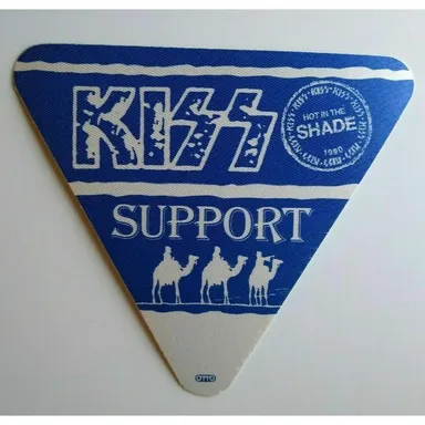 KISS Hot In The Shade Cloth Fabric Backstage Pass Original Hard Rock 1990 Blue