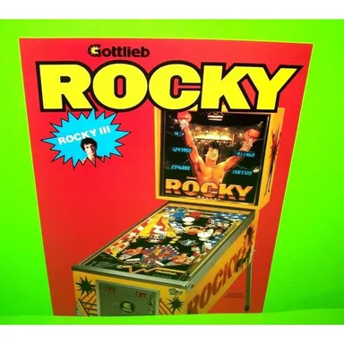 Rocky Pinball FLYER Original 1982 Game Art Sylvester Stallone Rare Vintage