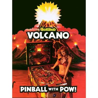 Volcano Pinball FLYER Original Game Fantasy Art Print Sheet 1981 Retro