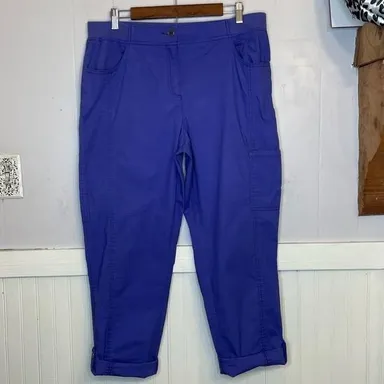 Chico's Women's Purple Convertible Poplin Cargo Pants - 2 / 12