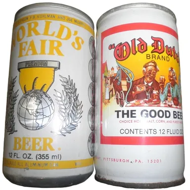 Vintage 1982 World's Fair & 1970's Old Dutch Beer Cans, Pittsburgh and Great-Lakes Brewing Companies