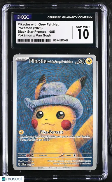 2023 Pokemon Black Star Promo Pikachu with Grey Felt Hat #085 CGC 10 GEM MINT