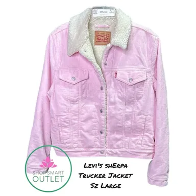 Levi's Women’s Original Sherpa Trucker Jacket sz large Dutch Pink