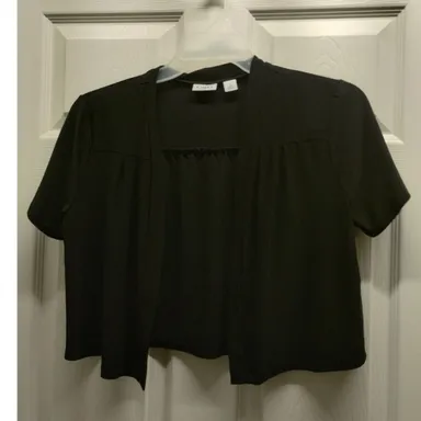 Cato Women's Size Medium Basic Closet Staple  Black Stretch Shrug Cardigan