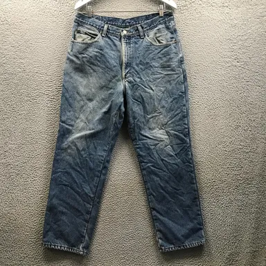 LL Bean Double L Denim Jeans Men's 36X29 Classic Fit Pocket Fleece Lined Blue