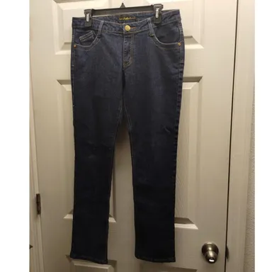 Southpole Women's Juniors Size 11 Dark Wash Straight Leg Low Rise Blue Jeans