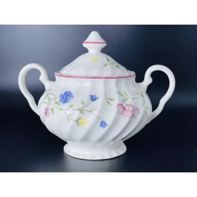 Johnson Brothers Summer Chintz Two Handled Sugar Bowl With Lid Made In England