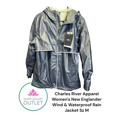 Charles River Apparel Women's New Englander Wind & Waterproof Rain Jacket Sz Med