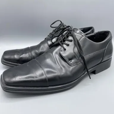 Kenneth Cole Reaction Have a Mint Leather Black Dress Shoes Lace Up Oxford 11 M