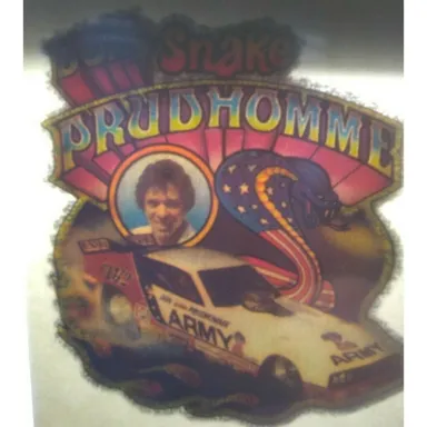 Don Snake Prudhomme Race Car Screamin Glitter Iron-On Decal Donruss 1970s