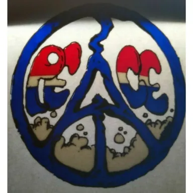 Grateful Dead Car Window Decal Groovy Peace Symbol Red White Blue Original 1992