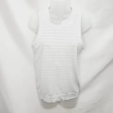 Lululemon Light Gray Perforated Breeze By Muscle Sleeveless Running  Tank Top