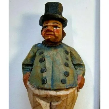Charles Dickens ANRI Joe The Fat Boy Vintage Carved Wood Figurine Italy Gift