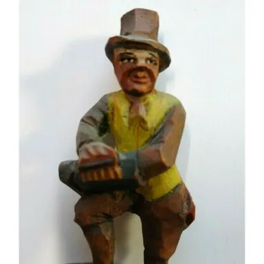 Charles Dickens ANRI Sam Weller Vintage Hand Carved Wood Figure 1920s Shoeshiner