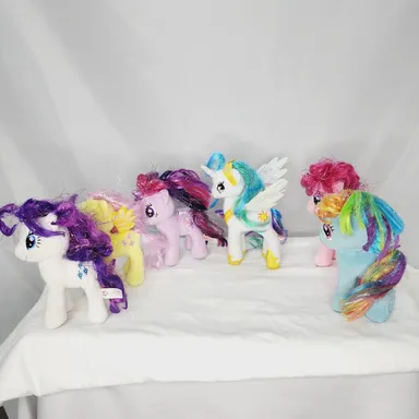 My Little Pony 6 TY Plush Lot -Sparkle-Princess Celestia,Twilight, Rainbow Dash