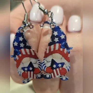 Patriotic Gnome Earrings