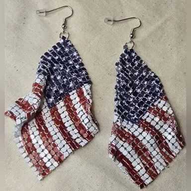 American Flag Mesh Earrings