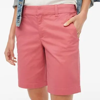 J. Crew 9" Frankie Bermuda Chino Short, Size 8 Coral, Dusty Red NWT