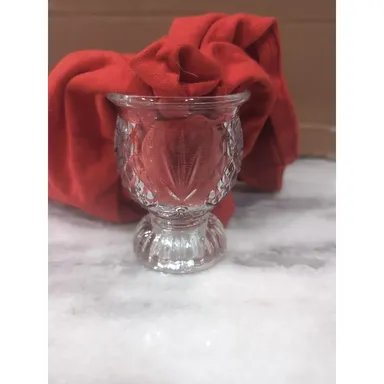 Avon Crystal Glass Pineapple Diamond Votive, 4" Candle Holder, Home Decor, Vtg