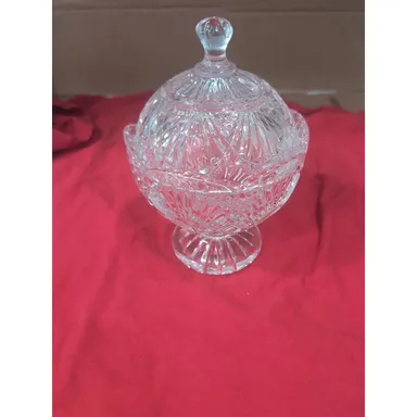 Godinger Shannon Crystal Candy Dish, Freedom Collection, Covered Candy Jar, VTG
