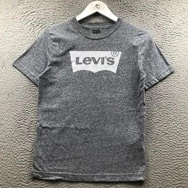 Levi's T-Shirt Boys Youth L Short Sleeve Graphic Logo Crew Neck Heathered Navy