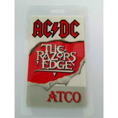 AC/DC Backstage Pass The Razors Edge Atco Laminated Hard Rock Music 1990 NOS