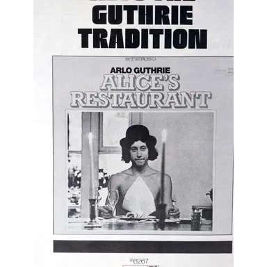 Arlo Guthrie Alice's Restaurant Album AD 1967 Vintage Artwork Folk Rock Music