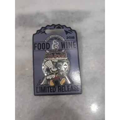 Disney Pin Mickey Mouse 2018 EPCOT Food & Wine Festival, Limited Edition Pin