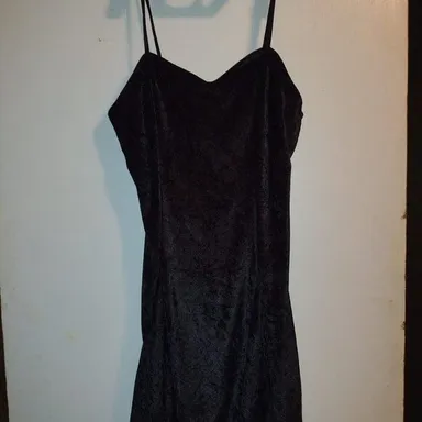 Medium Black Velvet Lingerie Women's Nightie Sleepwear SEXY Soft Ladies M