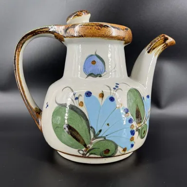 Ken Edwards Tonala Coffee/Tea Pot Pitcher Mexican Pottery Ceramic Clay