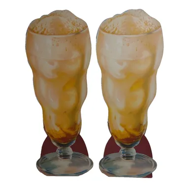 2 Orange Milk Shake Ice Cream Soda Floats Diecuts Pop Shop Original 1950s