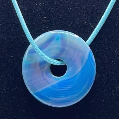 Dyed Agate Disc Necklace - 18”  #5