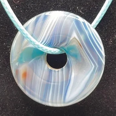 Dyed Agate Disc Necklace - 18” #7