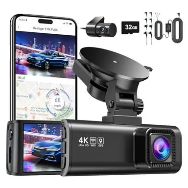 REDTIGER F7NP 4K Dual Dash Cam with Double-4 Fuses Hardwire Kit ($141.58)
