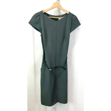 MM. LAFLEUR Nisa Dress Short Sleeve Belted Sheath Spruce Green Size 8