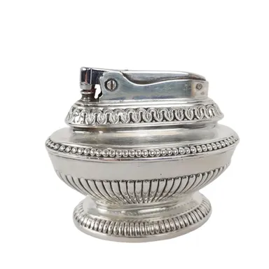 Vintage Ronson QUEEN ANNE Table Top Silver-Plate Urn Cigarette Lighter, USA