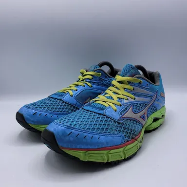 Mizuno Wave Inspire 9 Athletic Shoe Womens Size 10 8KN-34334 Blue Green Yellow