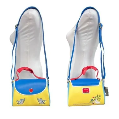 Loungefly Disney Snow White Cosplay Bow Handbag Crossbody Yellow Red Blue