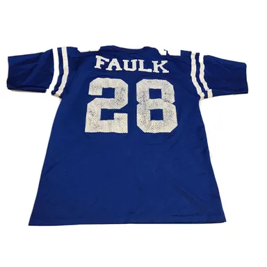Vintage Marshall Faulk Indianapolis Colts #28 NFL Football Jersey Blue M Medium
