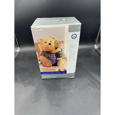 Homespun Holiday Collection Bear Cookie Jar New In Box